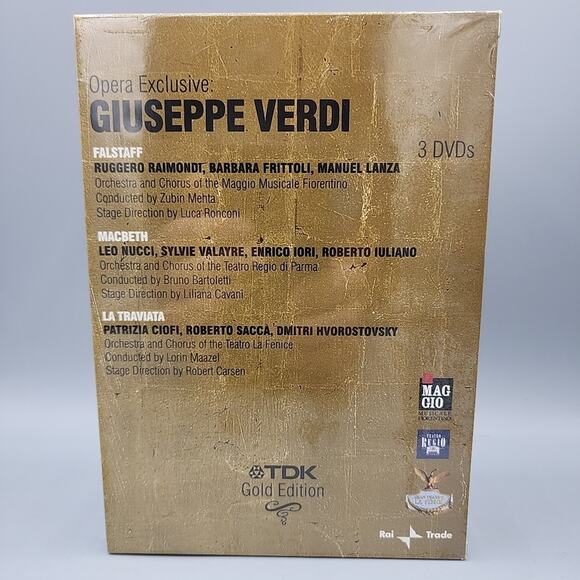 Opera Exclusive Giuseppe Verdi Falstaff Macbeth La Traviata TDK Gold Edition New - Picture 2 of 12